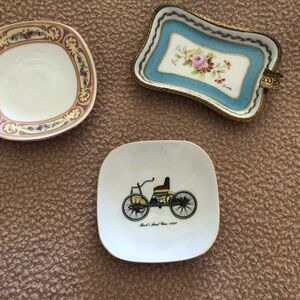 Vintage Lot Of. 3 Italian & Bavaria Decorative Porcelain Trinket Dish’s